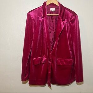 Entro Velvet Blazer in Rich Pink